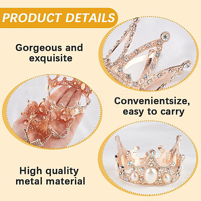 4Pcs 4 Styles Alloy Rhinestones Crown Cake Decoration DIY-SP0003-26RG-1