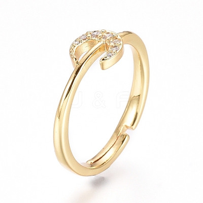 Adjustable Brass Finger Rings RJEW-G096-33G-1