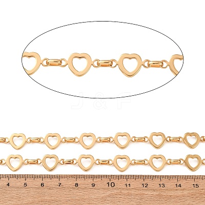 304 Stainless Steel Heart Link Chains SA-CBAE0F2-01G-1