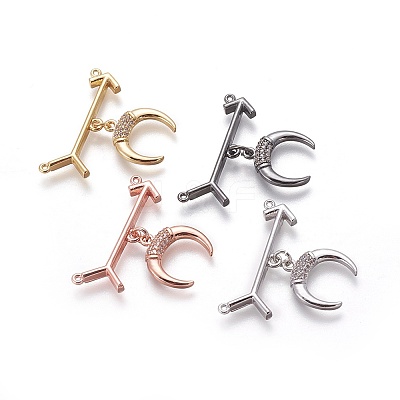 Brass Micro Pave Cubic Zirconia Pendants ZIRC-F098-25-1