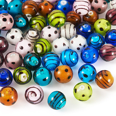 64Pcs 16 Styles Handmade Lampwork Beads LAMP-TA0001-59C-1