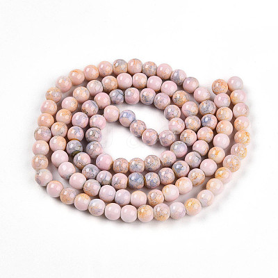 Baking Paint Glass Beads Strands DGLA-N003-8mm-C01-1