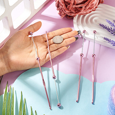 4Pcs DIY Alloy Beadable Crochet Hooks AJEW-TA0003-50D-1