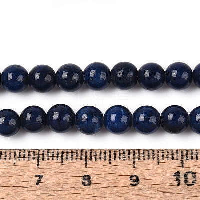 Dyed Natural Mashan Jade Round Beads Strands G-T139-6mm-67G-1