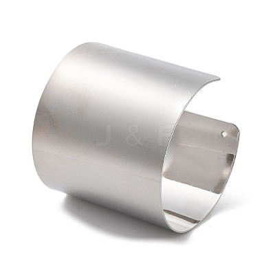Brass Plain Wide Cuff Bangles BJEW-D039-04P-1
