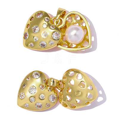 Brass Micro Pave Clear Cubic Zirconia Pendants CU-OY001-46G-1