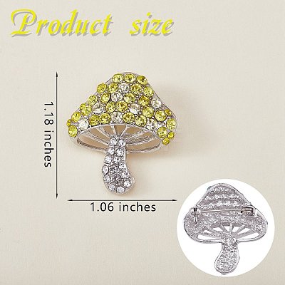 Cubic Zirconia Mushroom Brooch JBR102B-1