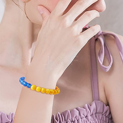 Stone Braided Bead Bracelet BJEW-SW00019-1
