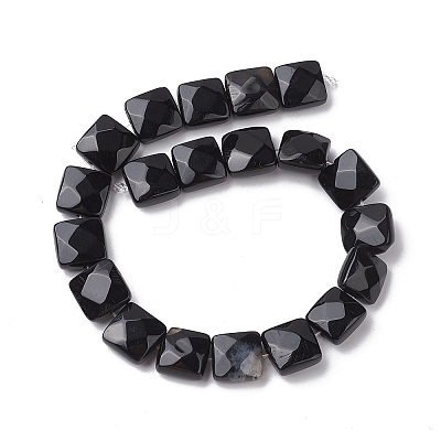 Dyed & Heated Natural Black Agate Beads Strands G-K359-B13-01-1