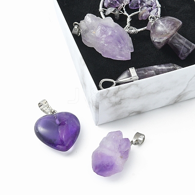 5 Styles Natural Amethyst Pendants G-FS0002-47-1