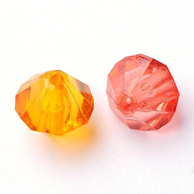 Faceted Bicone Transparent Acrylic Beads DBB12MM-1