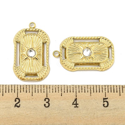 304 Stainless Steel Rhinestone Pendants STAS-P356-40G-1