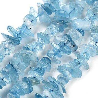 Natural Aquamarine Chip Beads Strands X-G-E271-96-1