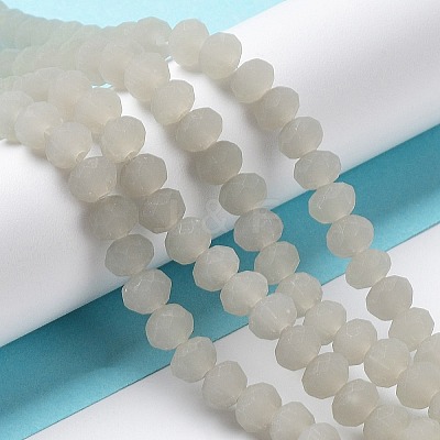 Imitation Jade Solid Color Glass Beads Strands EGLA-A034-J8mm-MD10-1