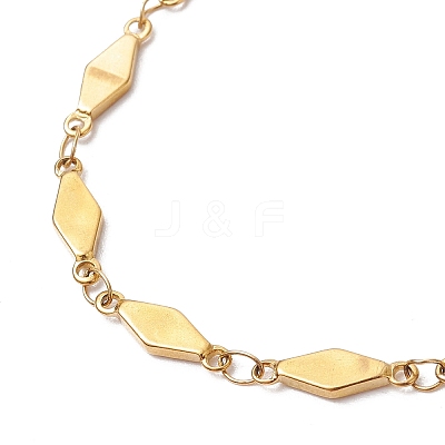 304 Stainless Steel Rhombus Link Chain Bracelets for Women BJEW-JB11603-01-1