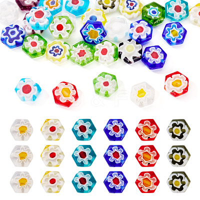 Handmade Millefiori Lampwork Beads Strands LAMP-TADJ0001-02A-1