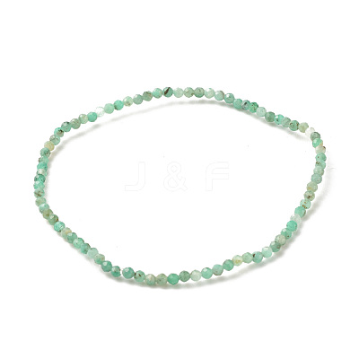 Natural Emerald Round Beaded Stretch Bracelet BJEW-JB07748-02-1