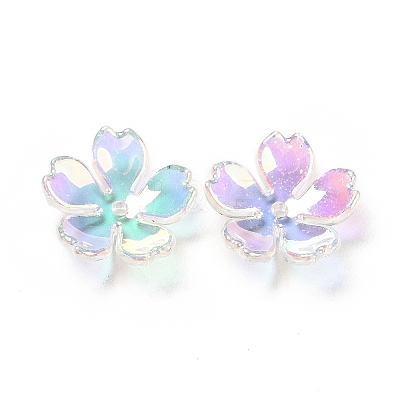 Transparent Acrylic Flower Bead Caps MACR-C009-13-1
