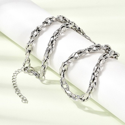 5.5MM 304 Stainless Steel Twisted Oval Link Chain Necklaces for Man and Women SA-CBAB767-18C-P-1