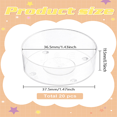 20Pcs Transparent Plastic Candle Holder AJEW-LP0001-04-1