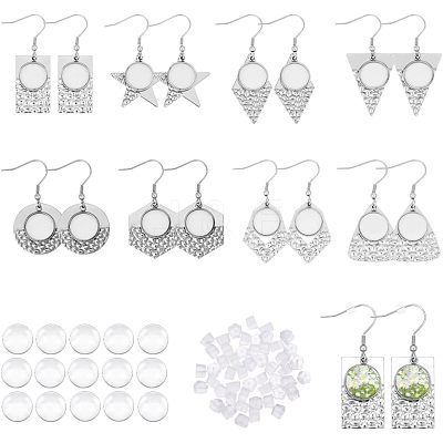 16Pcs 8 Style 304 Stainless Steel Earring Hooks STAS-CA0001-84-1