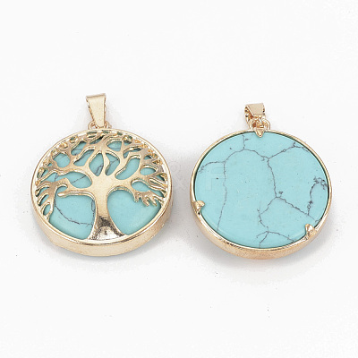 Synthetic Turquoise Pendants G-S292-10B-G-1