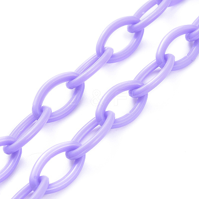 Personalized ABS Plastic Cable Chain Necklaces LS-NJEW-JN03310-03-1