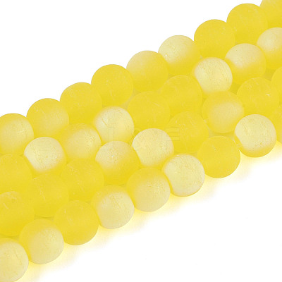 Frosted Transparent Glass Beads Strands LS-GLAA-T032-T6mm-MBB12-1