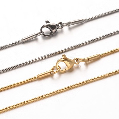 304 Stainless Steel Snake Chain Necklaces NJEW-M124-11-1