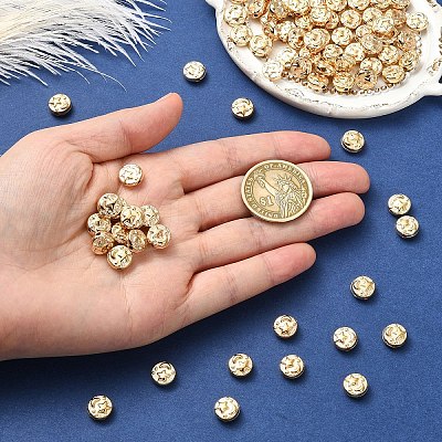 200Pcs Plating ABS Plastic Beads KY-YW0002-29-1
