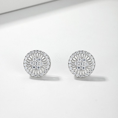 925 Sterling Silver Pave Moissanite Stud Earrings for Women MB9290-1
