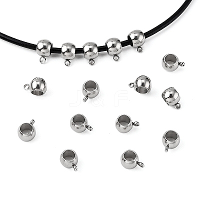 Tarnish Resistant Rondelle 201 Stainless Steel Tube Bails X-STAS-R075-22-1