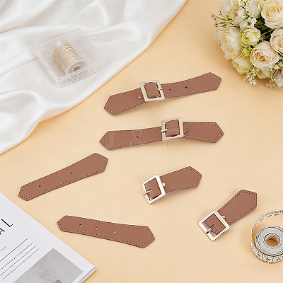 4Pcs Leather Sew on Toggle Buckles FIND-FG0005-62A-1