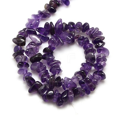 Natural Amethyst Chips Beads Strands X-G-P030-02-1
