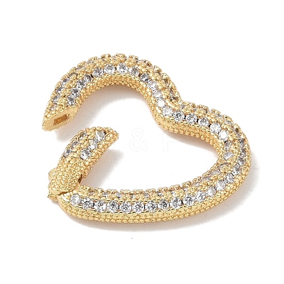 Rack Plating Brass Micro Pave Cubic Zirconia Twister Clasps KK-NH0002-10G-01-1