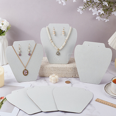Bust Shaped Velvet Necklaces Jewelry Display Stands LS-ODIS-WH0043-159A-1