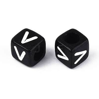 Initial Acrylic Horizontal Hole Beads OACR-ZX006-35V-1