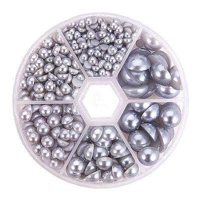 1Box ABS Plastic Imitation Pearl Dome Cabochons SACR-PH0001-41-1