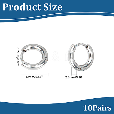 Unisex 304 Stainless Steel Hoop Earrings STAS-UN0002-60P-06-1