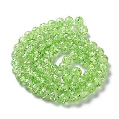 Spray Painted Crackle Glass Beads Strands CCG-Q001-10mm-11-1