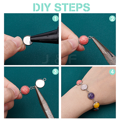DIY Flat Round Stone Pendant Making Kit DIY-CA0003-52-1