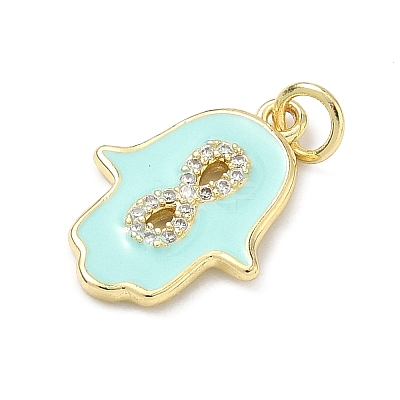 Brass Micro Pave Cubic Zirconia Pendants KK-H255-09G-01-1