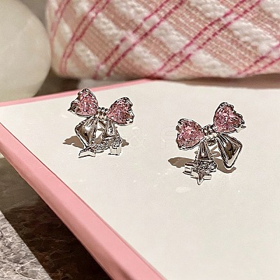 Alloy Rhinestone Stud Earrings for Women AL-CBA1A3E-02P-1