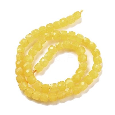 Natural Quartz Imitation Yellow Agate Beads Strands G-C179-B12-01-1