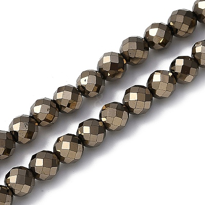 Electroplated Synthetic Non-magnetic Hematite Beads Strands G-H072-B01-01A-1