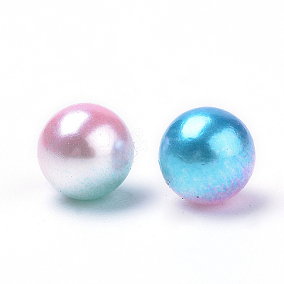 Rainbow Acrylic Imitation Pearl Beads OACR-R065-8mm-A05-1
