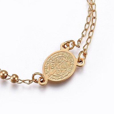 201 Stainless Steel Charm Bracelets BJEW-P258-15G-1