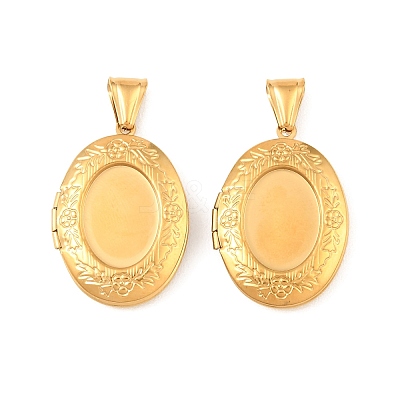 316 Stainless Steel Locket Pendants STAS-K321-07G-1