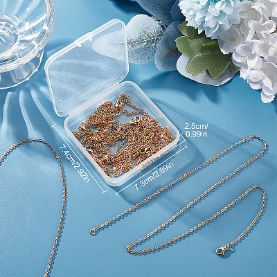 12Pcs 2mm 304 & 201 Stainless Steel Rolo Chain Necklaces for Men Women NJEW-BBC0001-01-1