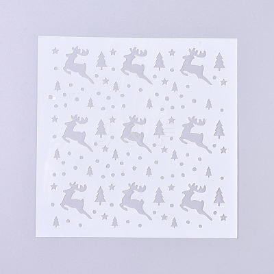 Christmas Theme Plastic Reusable Drawing Painting Stencils Templates DIY-G027-D02-1
